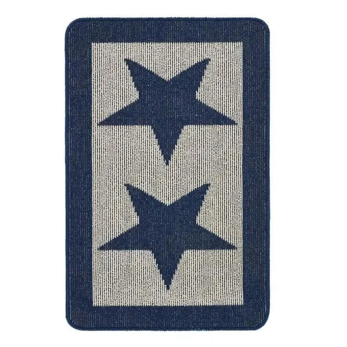 Washable Mat and Runner Star Design - 50X80 cm / Blue - Rugs