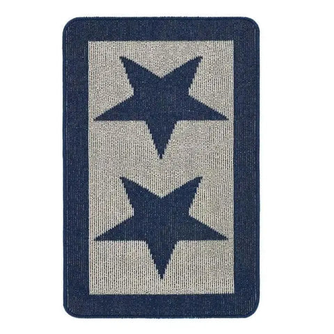 Washable Mat and Runner Star Design - 50X80 cm / Blue - Rugs
