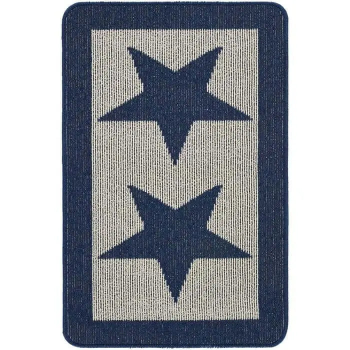 Washable Mat and Runner Star Design - 67X100 cm / Blue - Rugs