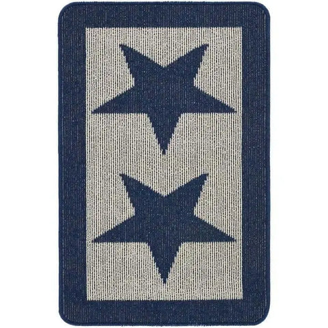 Washable Mat and Runner Star Design - 67X100 cm / Blue - Rugs
