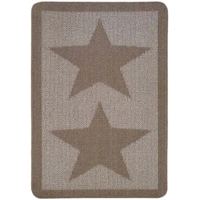 Washable Mat and Runner Star Design - 67X100 cm / Brown - Rugs