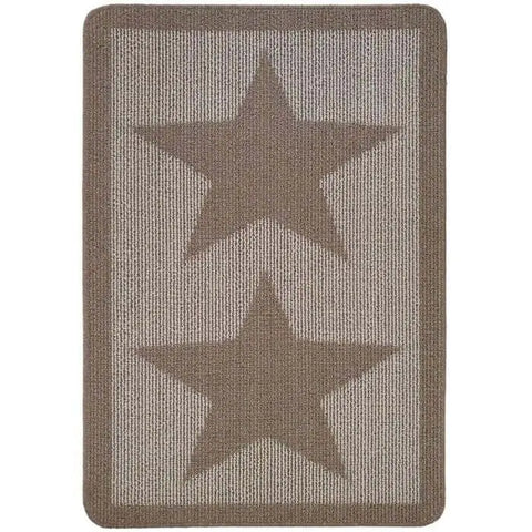 Washable Mat and Runner Star Design - 67X100 cm / Brown - Rugs