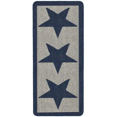 Washable Mat and Runner Star Design - 67X150 cm / Blue - Rugs