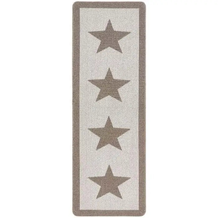 Washable Mat and Runner Star Design - 67X200 cm / Brown - Rugs