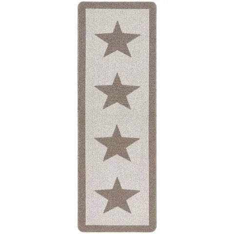 Washable Mat and Runner Star Design - 67X200 cm / Brown - Rugs