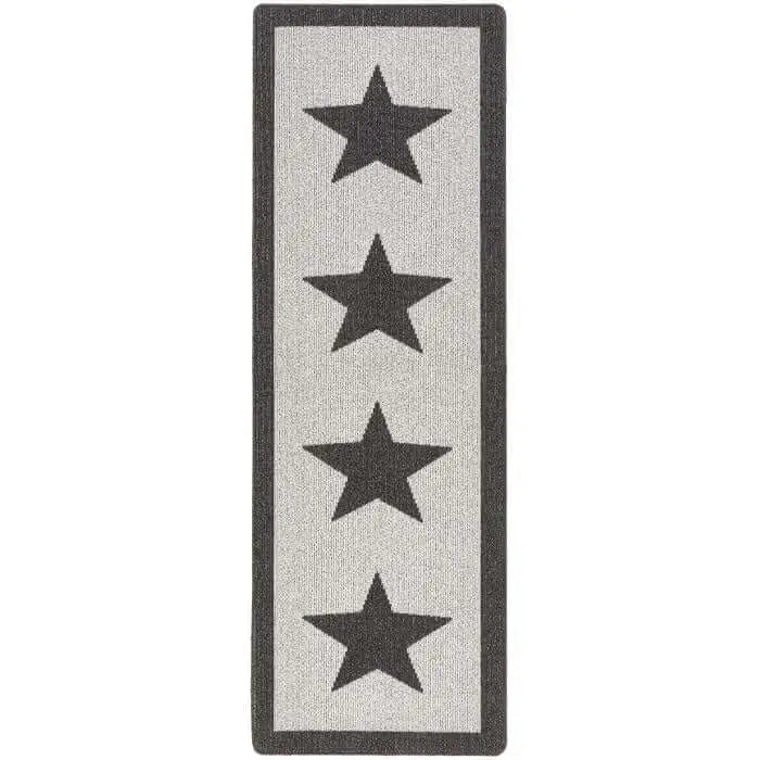 Washable Mat and Runner Star Design - 67X200 cm / Dark Grey - Rugs