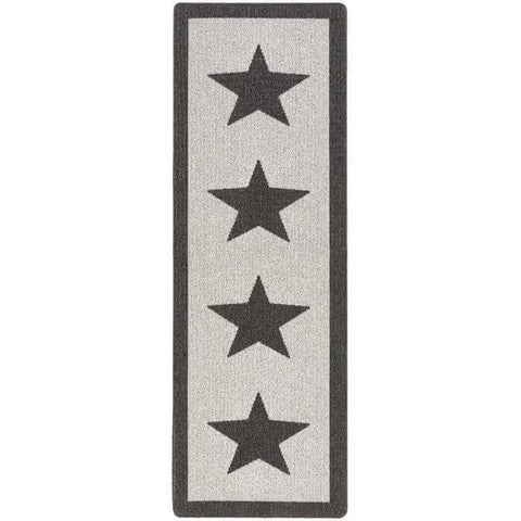 Washable Mat and Runner Star Design - 67X200 cm / Dark Grey - Rugs