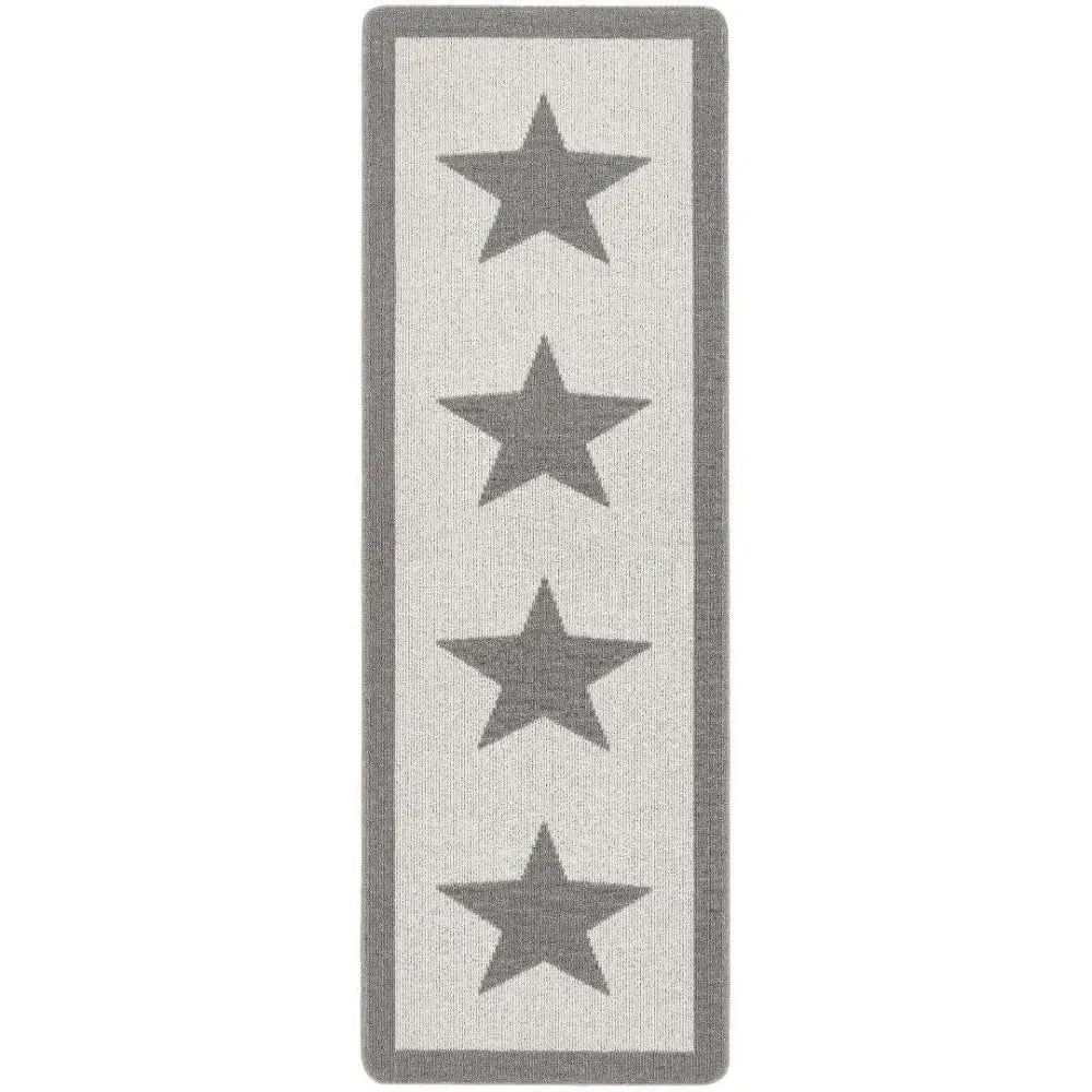 Washable Mat and Runner Star Design - 67X200 cm / Grey - Rugs