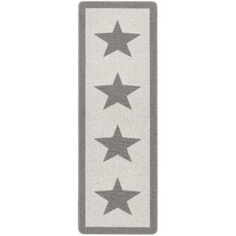 Washable Mat and Runner Star Design - 67X200 cm / Grey - Rugs