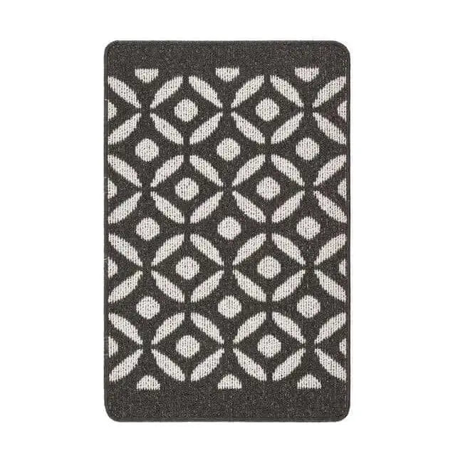 Washable Mat and Runners Geometric Design - 50X80 cm / Dark Grey - Rugs