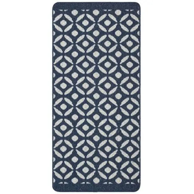Washable Mat and Runners Geometric Design - 67X150 cm / Blue - Rugs