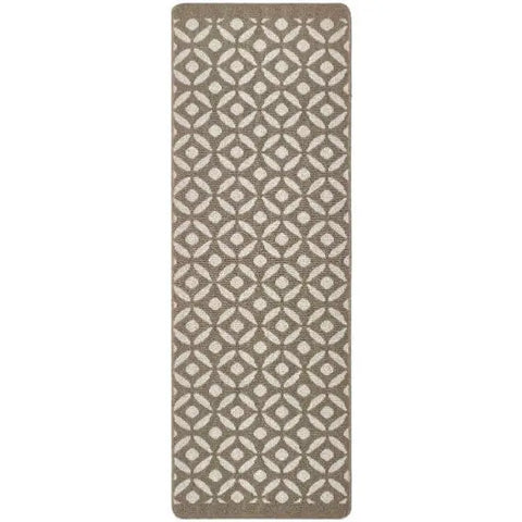 Washable Mat and Runners Geometric Design - 67X200 cm / Brown - Rugs