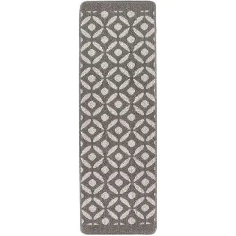 Washable Mat and Runners Geometric Design - 67X200 cm / Grey - Rugs