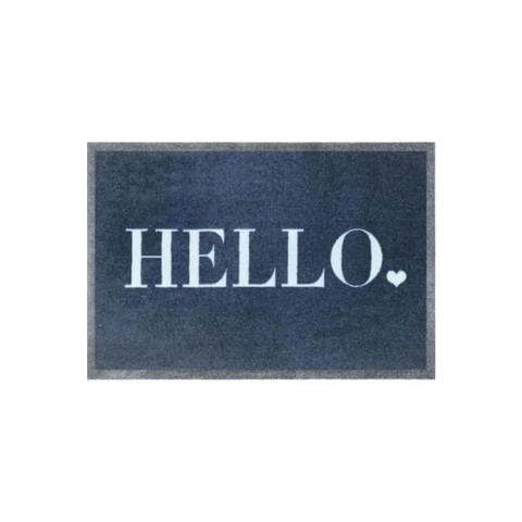 Washable Mats Bordered Design - Hello / 50X75 cm - Doormat