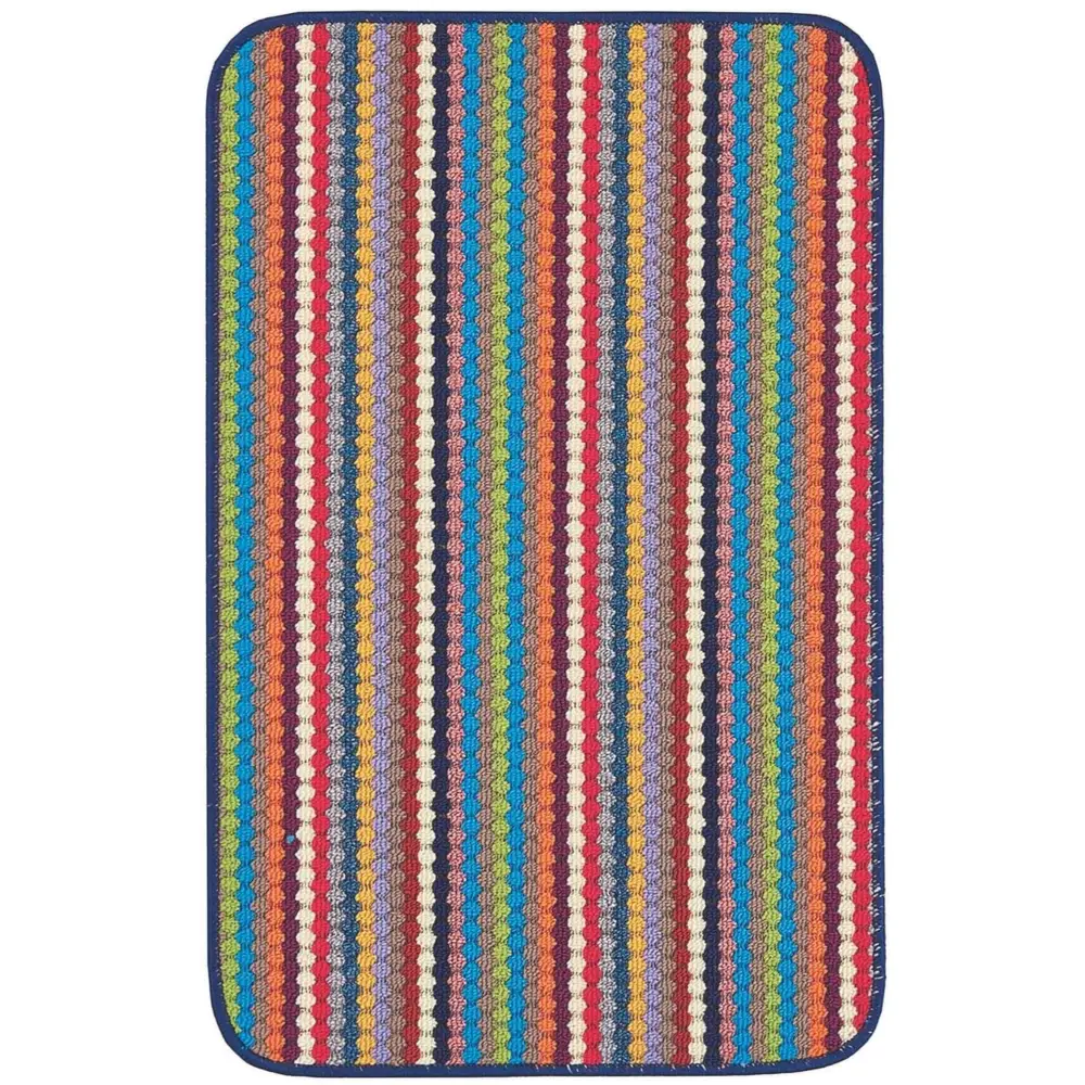Washable Multicolour Stripe Mats| 111 - Multicolour / 57X90 cm - Doormat
