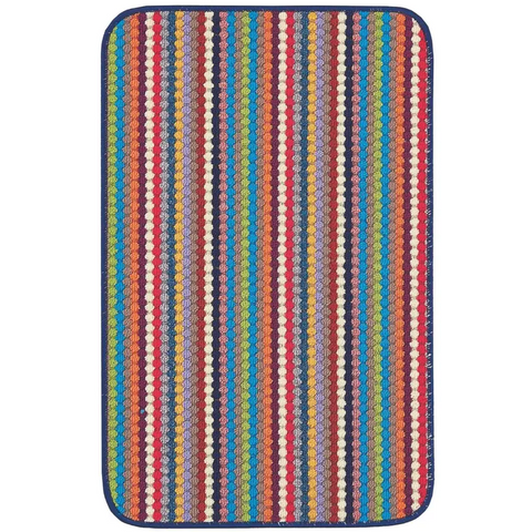 Washable Multicolour Stripe Mats| 111 - Multicolour / 57X90 cm - Doormat