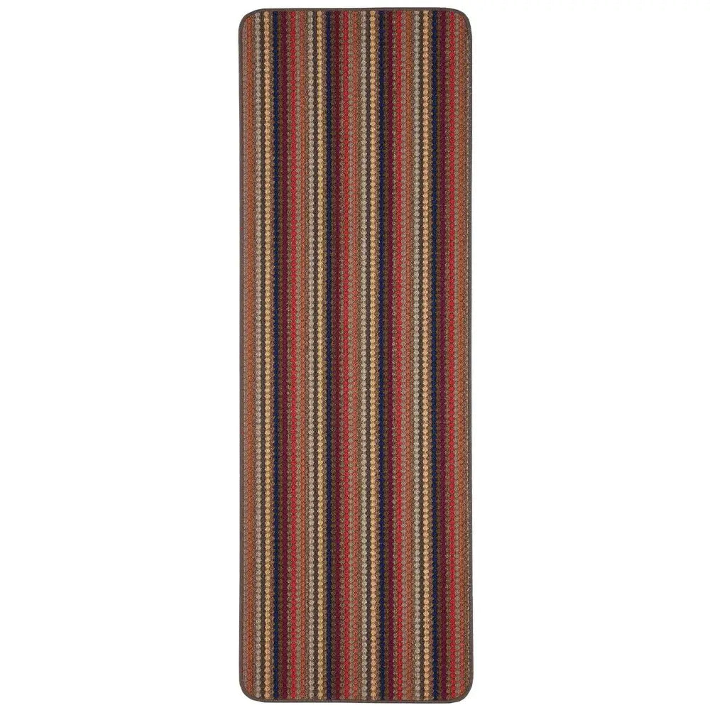Washable Multicolour Stripe Mats| 111 - Brown / 67X200 cm - Doormat