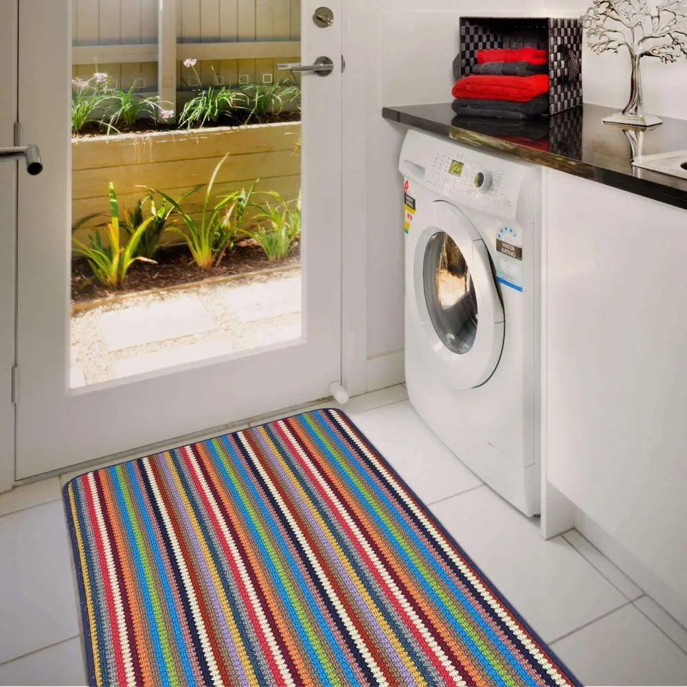 Washable Multicolour Stripe Mats| 111 - Doormat