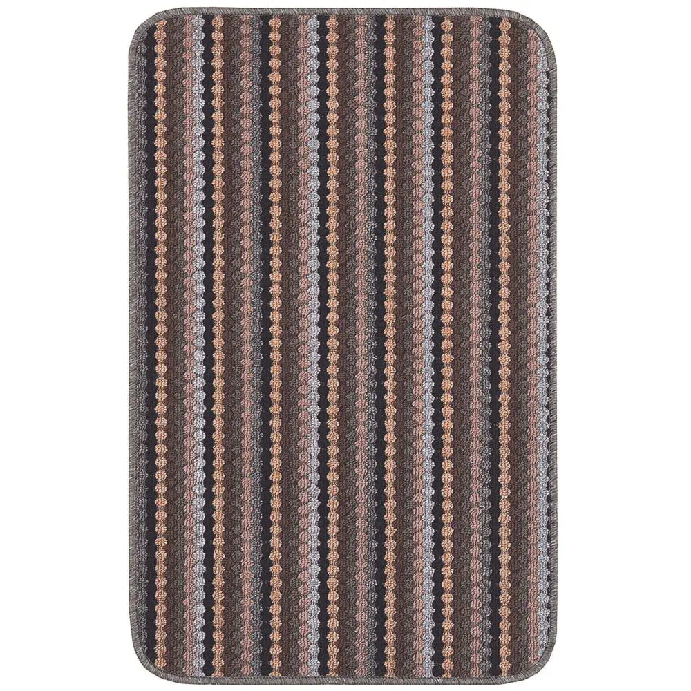 Washable Multicolour Stripe Mats| 111 - Grey / 57X90 cm - Doormat
