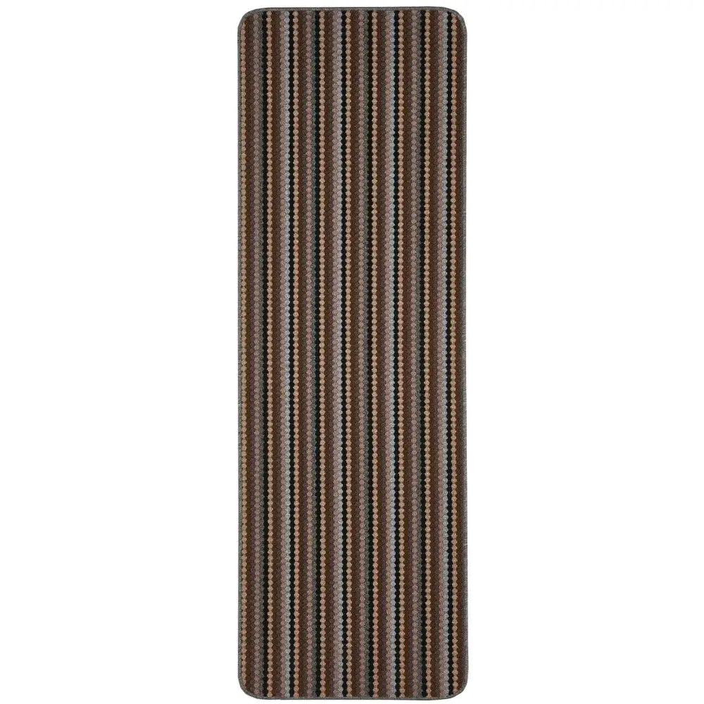 Washable Multicolour Stripe Mats| 111 - Grey / 67X200 cm - Doormat