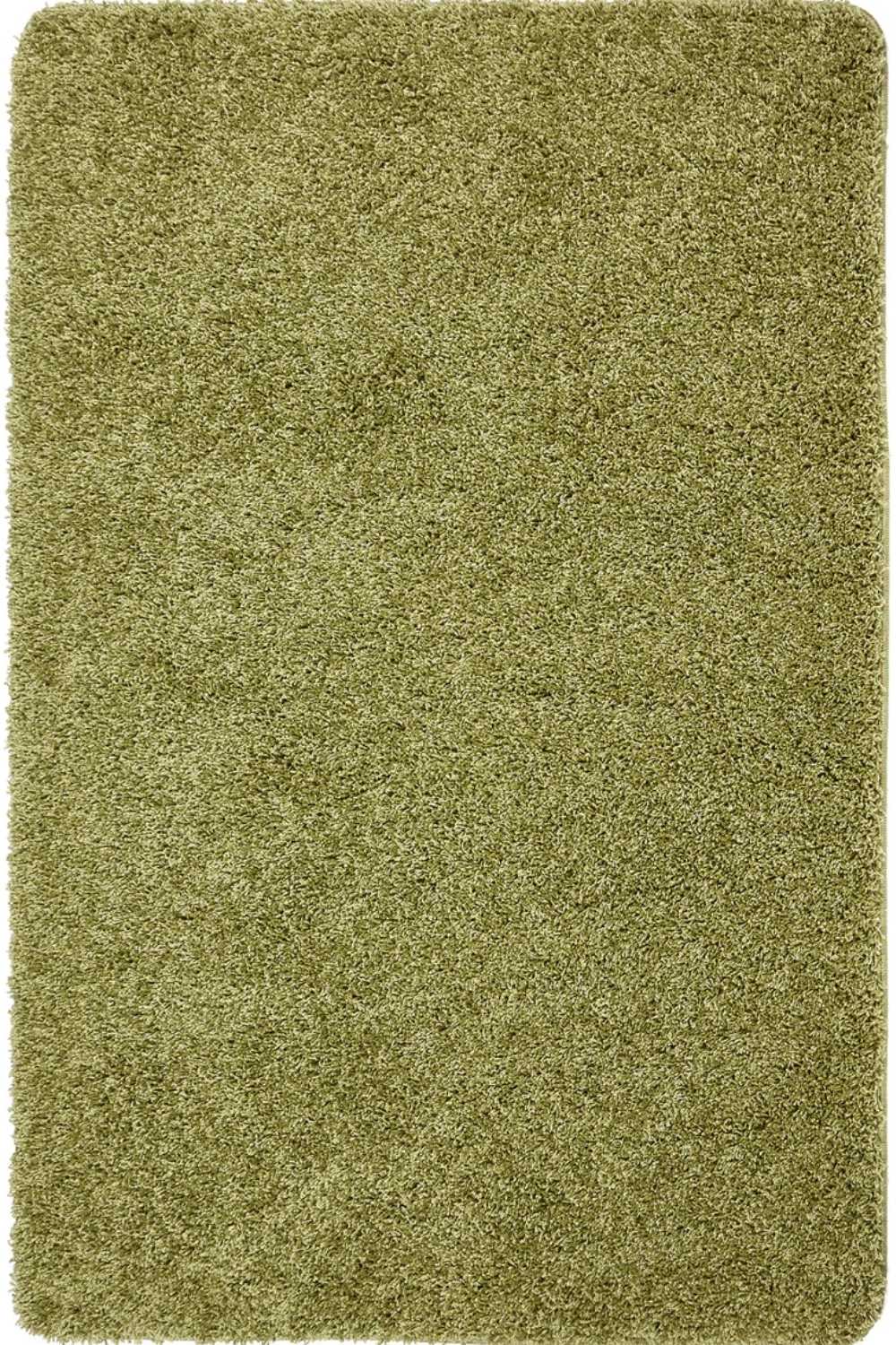 Washable olive green shaggy rug with a plush textured surface perfect for adding cozy style to any room