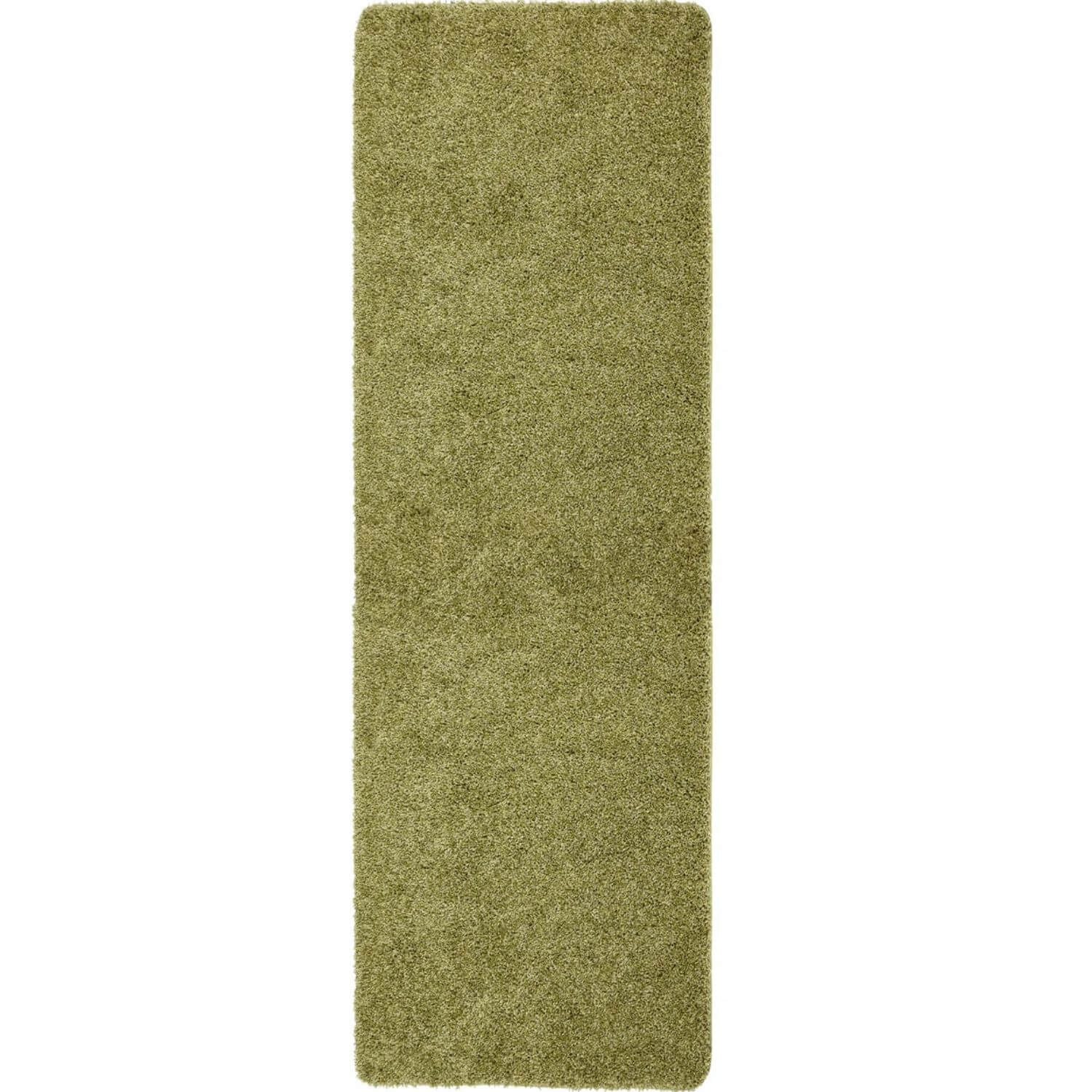 Washable olive green shaggy runner rug with plush textured surface perfect green shaggy rug for cozy spaces