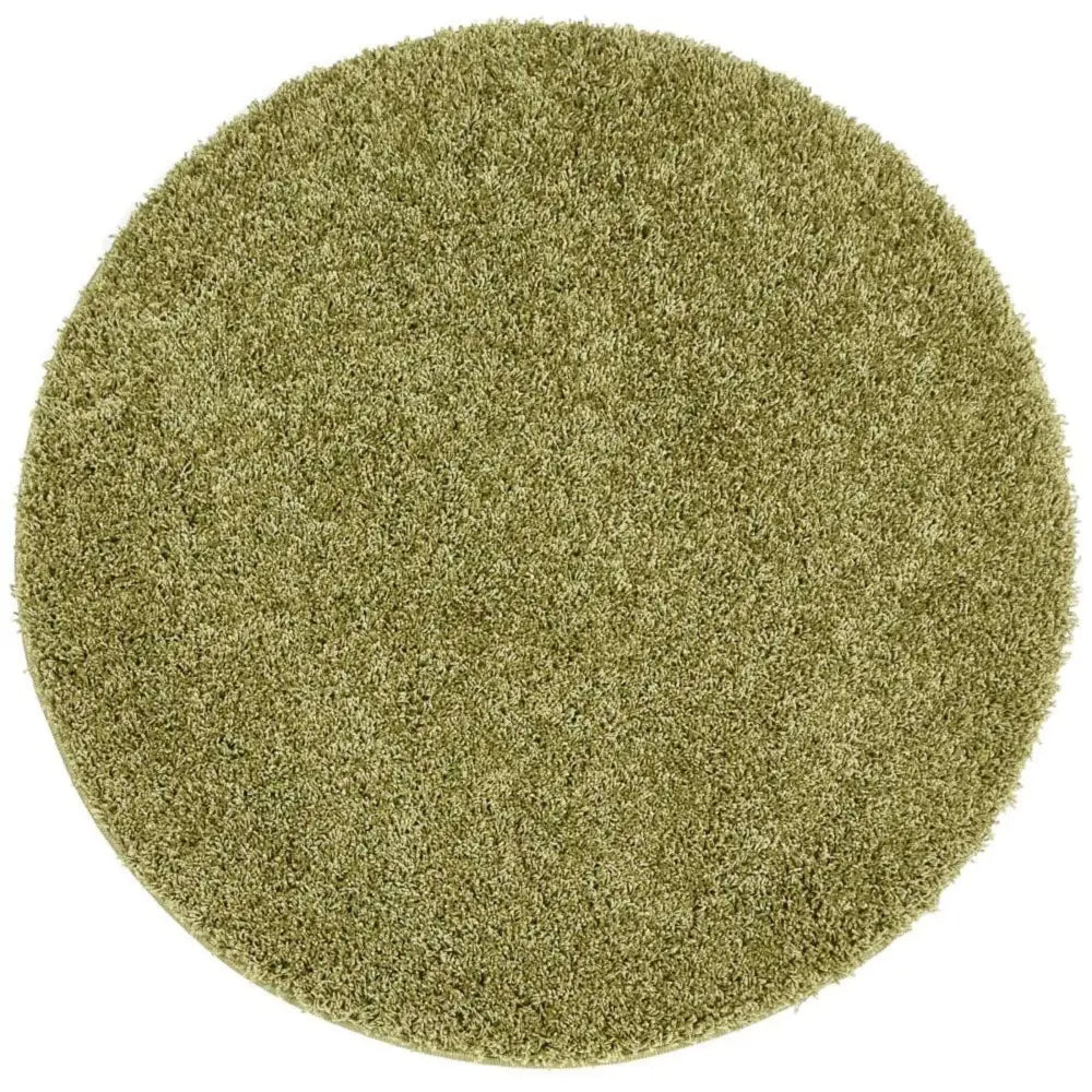 Washable Olive Green Shaggy Rug - Ø 100 cm - Rugs