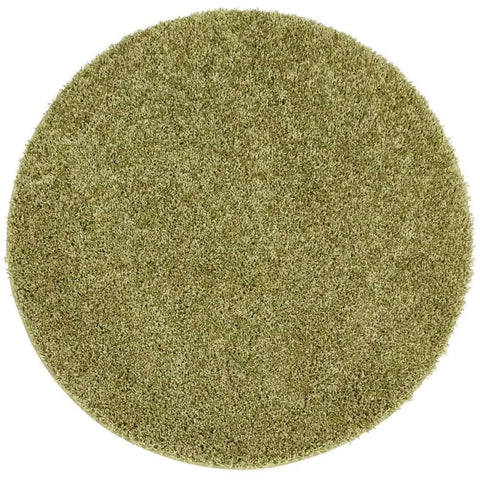 Washable Olive Green Shaggy Rug - Ø 100 cm - Rugs