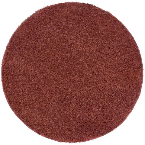 Washable Ox Red Shaggy Rug - Ø 100 cm - Rugs