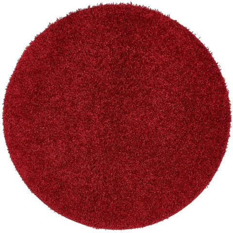 Washable Red Shaggy Rug - Ø 100 cm - Rugs
