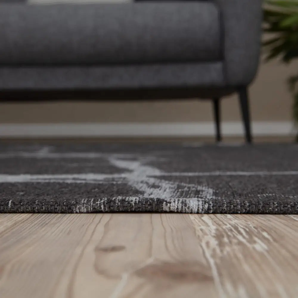 Washable Rug Carina Dark Grey | 6952D - Rugs