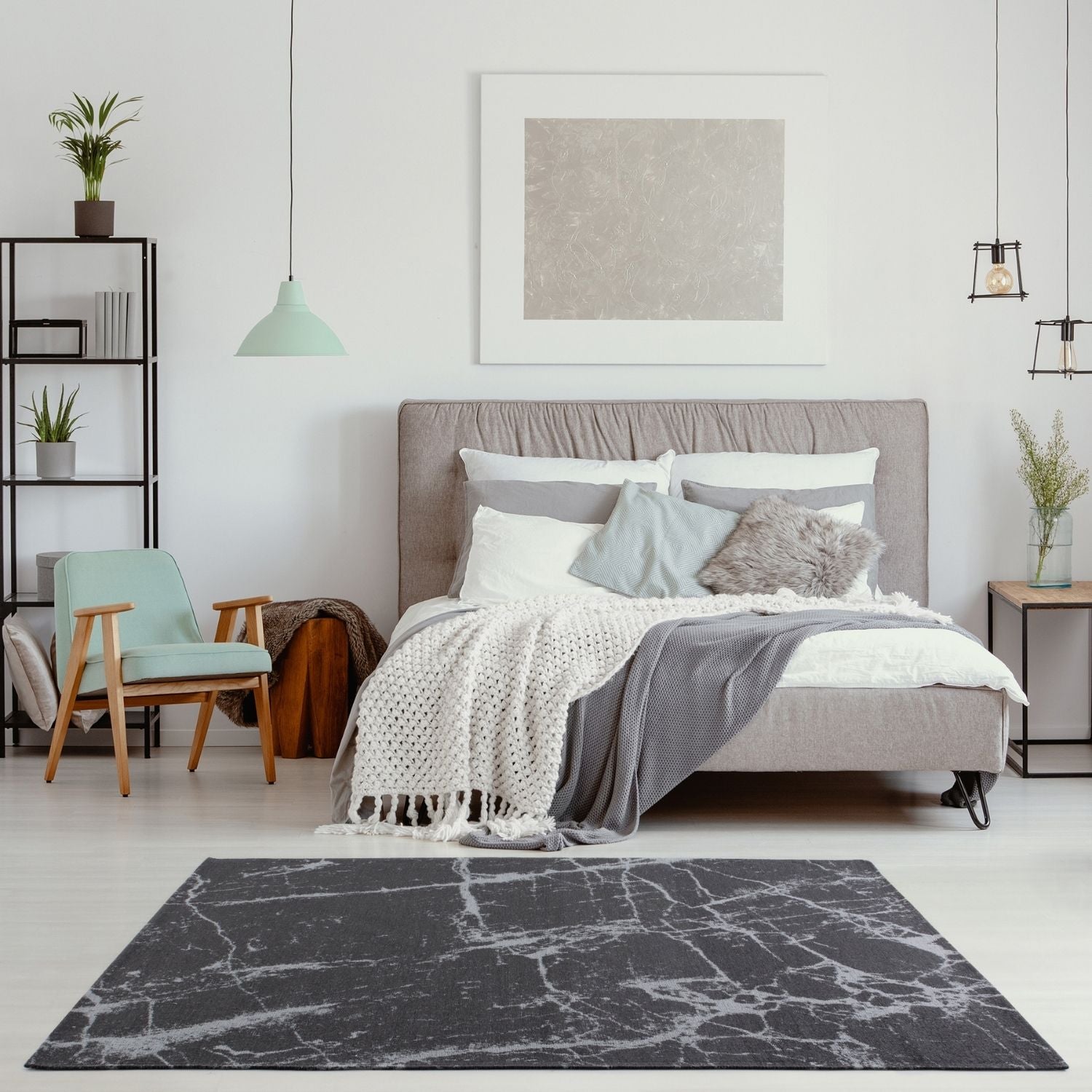 Gray and white marble patterned washable rug carina dark grey area rug 6952d perfect for home decor