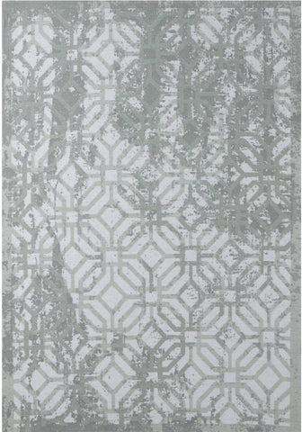 A washable rug carina green with gray and white geometric distressed vintage-inspired pattern green rug