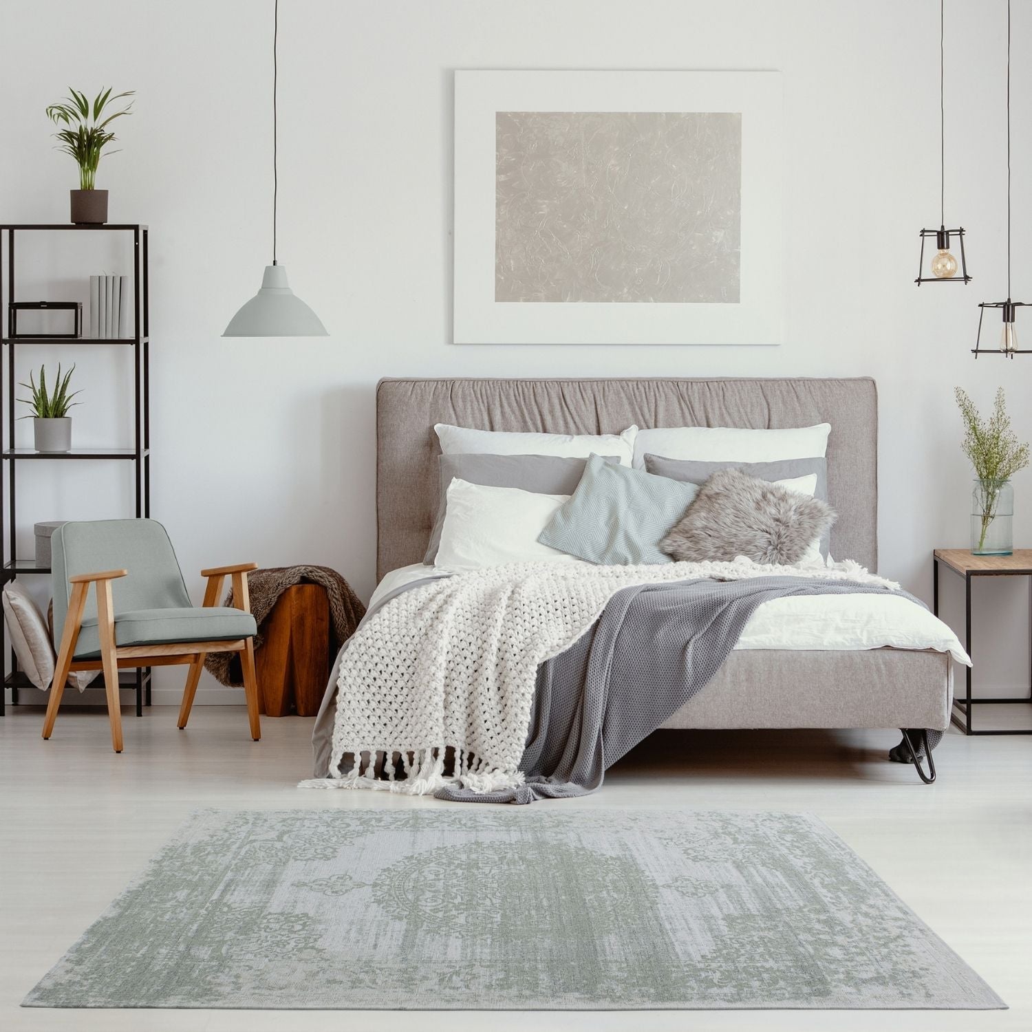 Gray textured washable rug carina green with subtle faded pattern perfect for cozy living spaces green rug