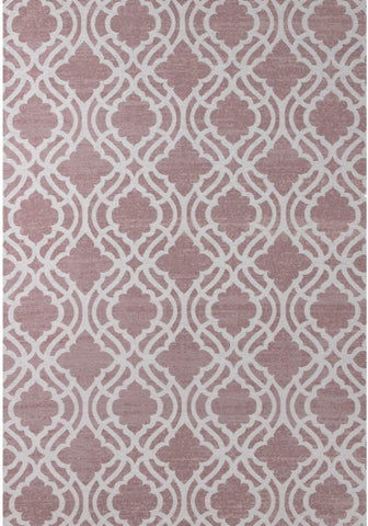 A soft pink and white textured washable rug carina pink with a geometric woven pattern perfect for easy cleaning