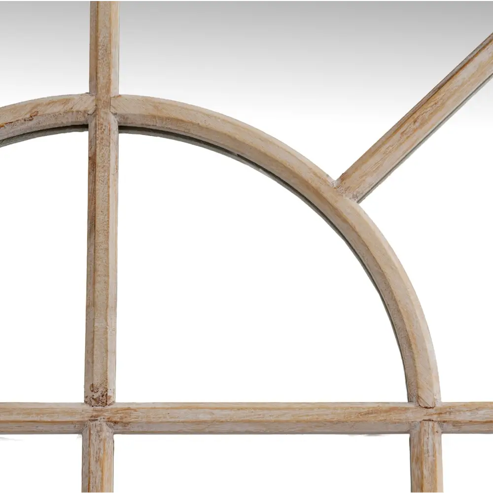 Washed Wood Arched Wood Window Mirror 135 cm - Mirrors