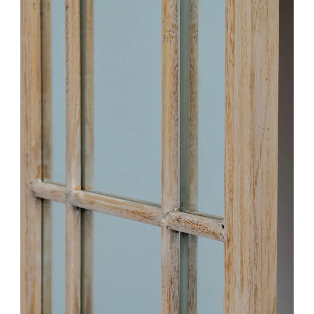 Washed Wood Tall Arched Wood Window Mirror 170cm - Mirrors