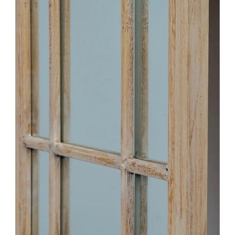 Washed Wood Tall Arched Wood Window Mirror 170cm - Mirrors