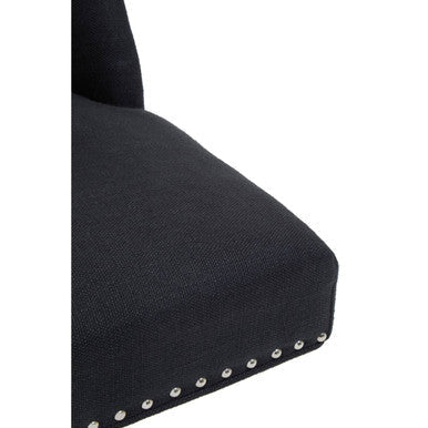 Washington black home office chair in black upholstery with silver nailhead trim perfect for a stylish home office chair