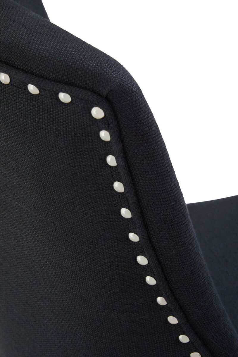 Black home office chair washington black home style with black upholstery and white nailhead trim for home office use