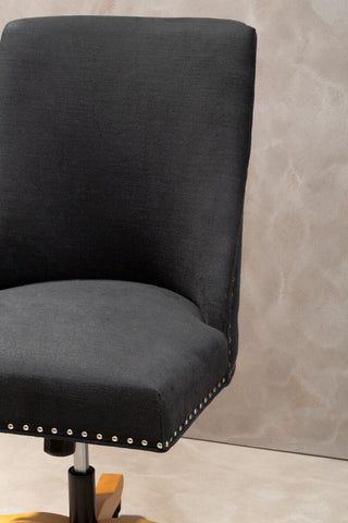 Black home office chair washington black home with black upholstery nailhead trim and wooden base for home office use