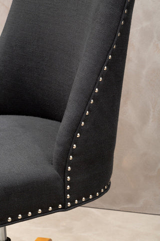 Black home office chair washington black home with silver nailhead trim and upholstered seat for home office use