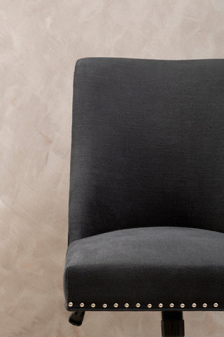 Washington black home office chair with black textured fabric and silver nailhead trim perfect black home office seat
