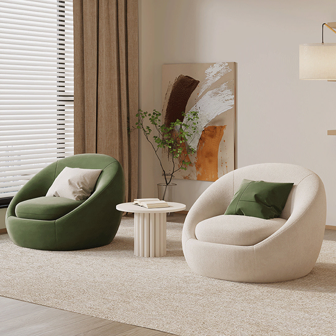Watanabe Round Lounge Chair, Green Or White
