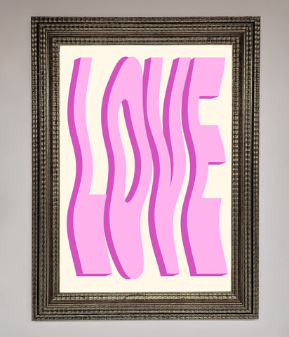 Wavy Love Pink Framed Poster