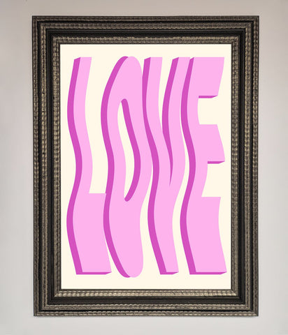 Wavy Love Pink Framed Poster