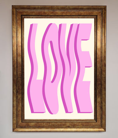 Wavy Love Pink Framed Poster