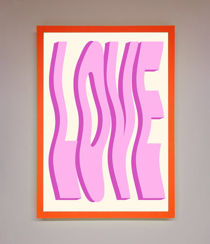 Wavy Love Pink Framed Poster
