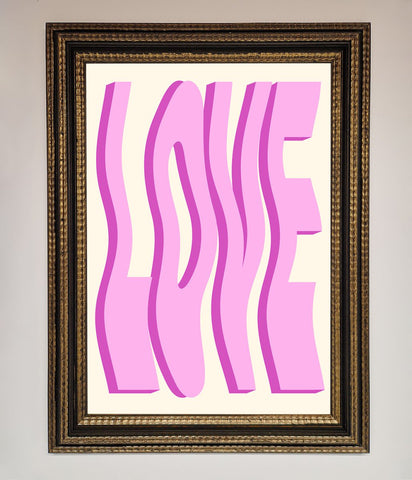 Wavy Love Pink Framed Poster