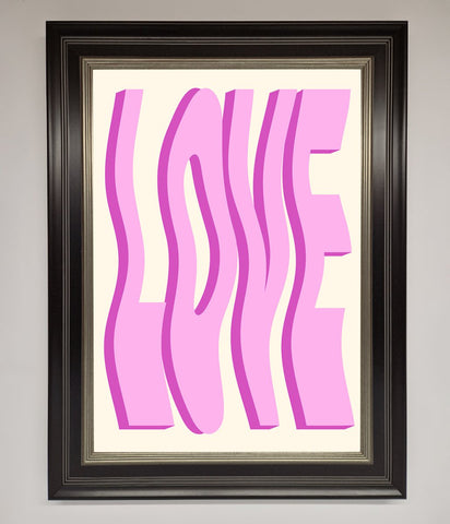 Wavy Love Pink Framed Poster